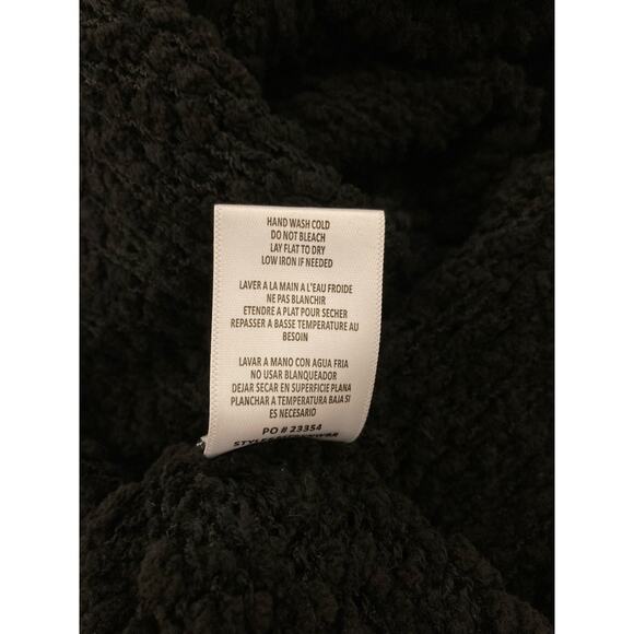 Bobeau Women's Popcorn Turtleneck Sweater Medium Black NWT Bubble Plush High Low - Picture 5 of 6